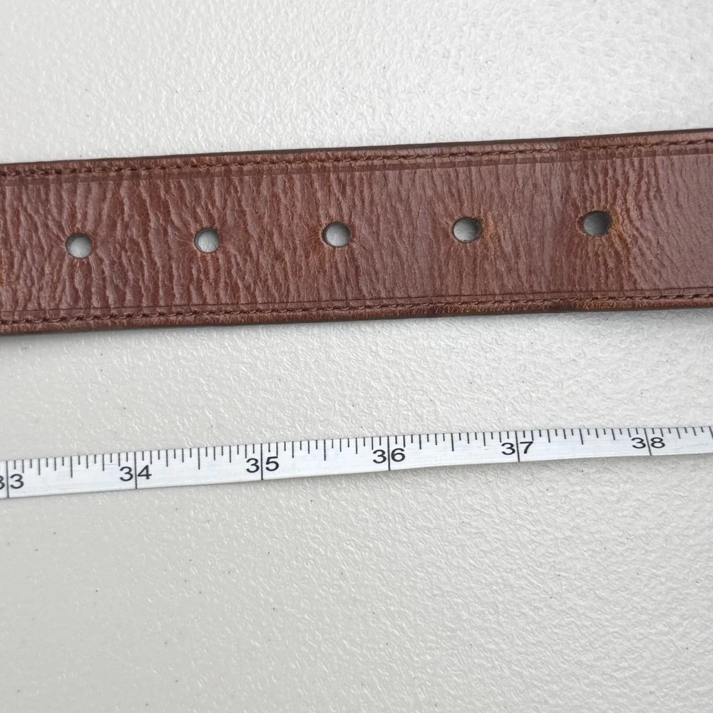 Jos A Bank Mens Brown Leather Nautical Signal Flag Belt 36‎ 1114-412